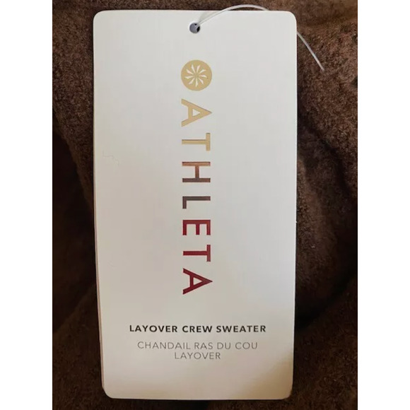 ATHLETA Layover Sweater Plus Sz 3X Mahogany NWT$149 MERINO WOOL Puff Sleve Soft - Picture 3 of 4